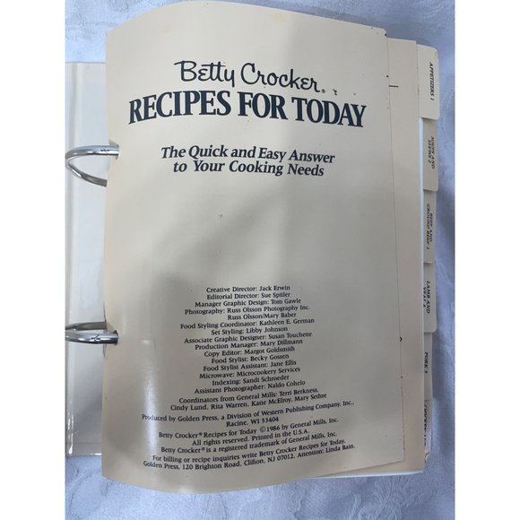 Betty Crocker Recipes for Today 1986 General Mills Quick Easy Answer to Your Coo - Picture 2 of 7